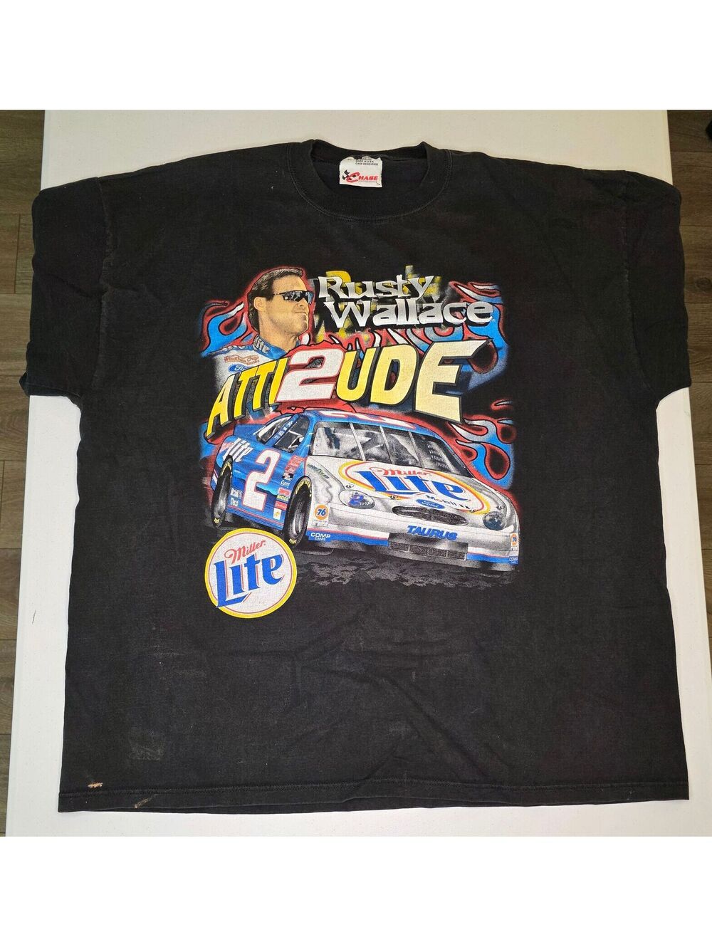 2000s Nascar Rusty Wallace Miller Lite Flamer Tee